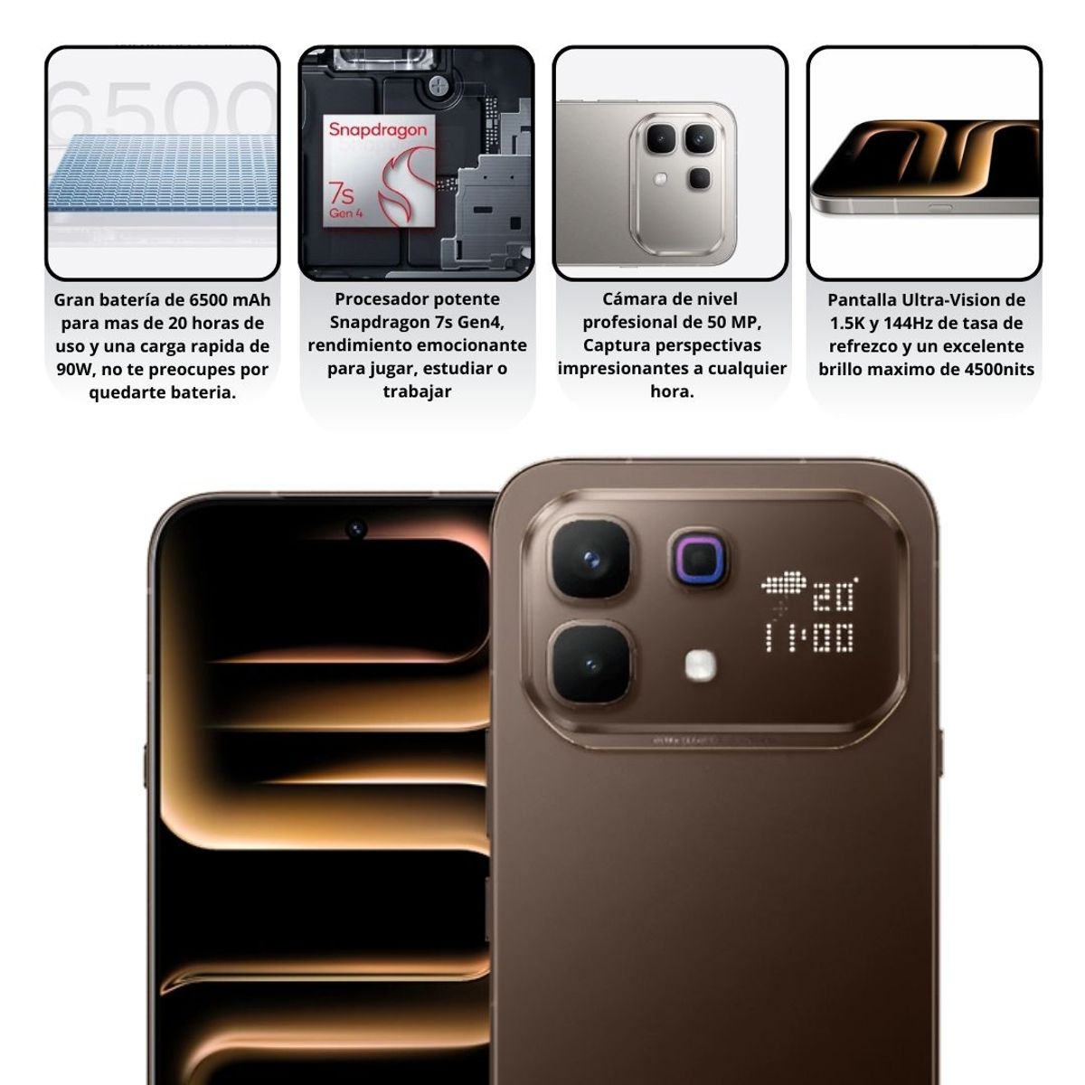 INFINIX - Celular INFINIX NOTE 60 Pro 5G 256GB/8+8GB RAM - Cafe