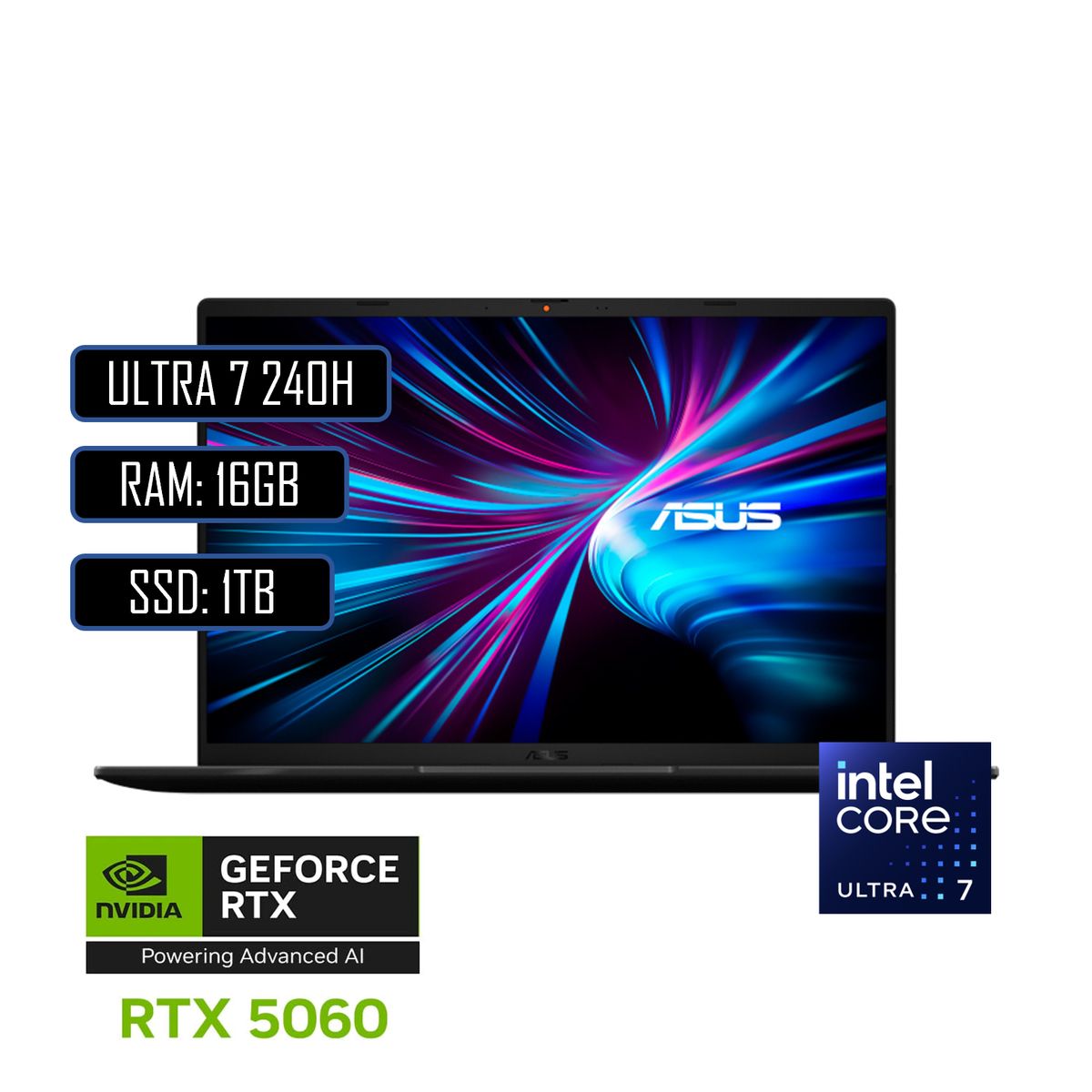 ASUS - PORTATIL ASUS V3607VM Core 7 240H 16GB DDR5 1TB SSD 16 WUXGA RTX 5060 8GB Black