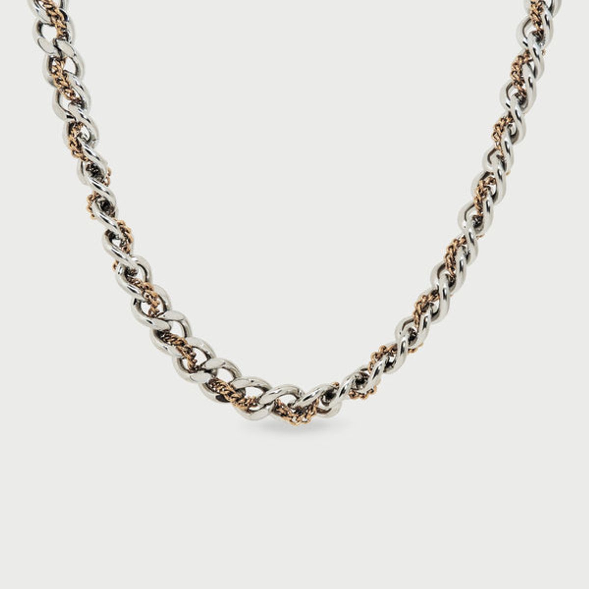 LUNAMAR - Collar Entrelazado Oro Y Plata - Acero Inoxidable