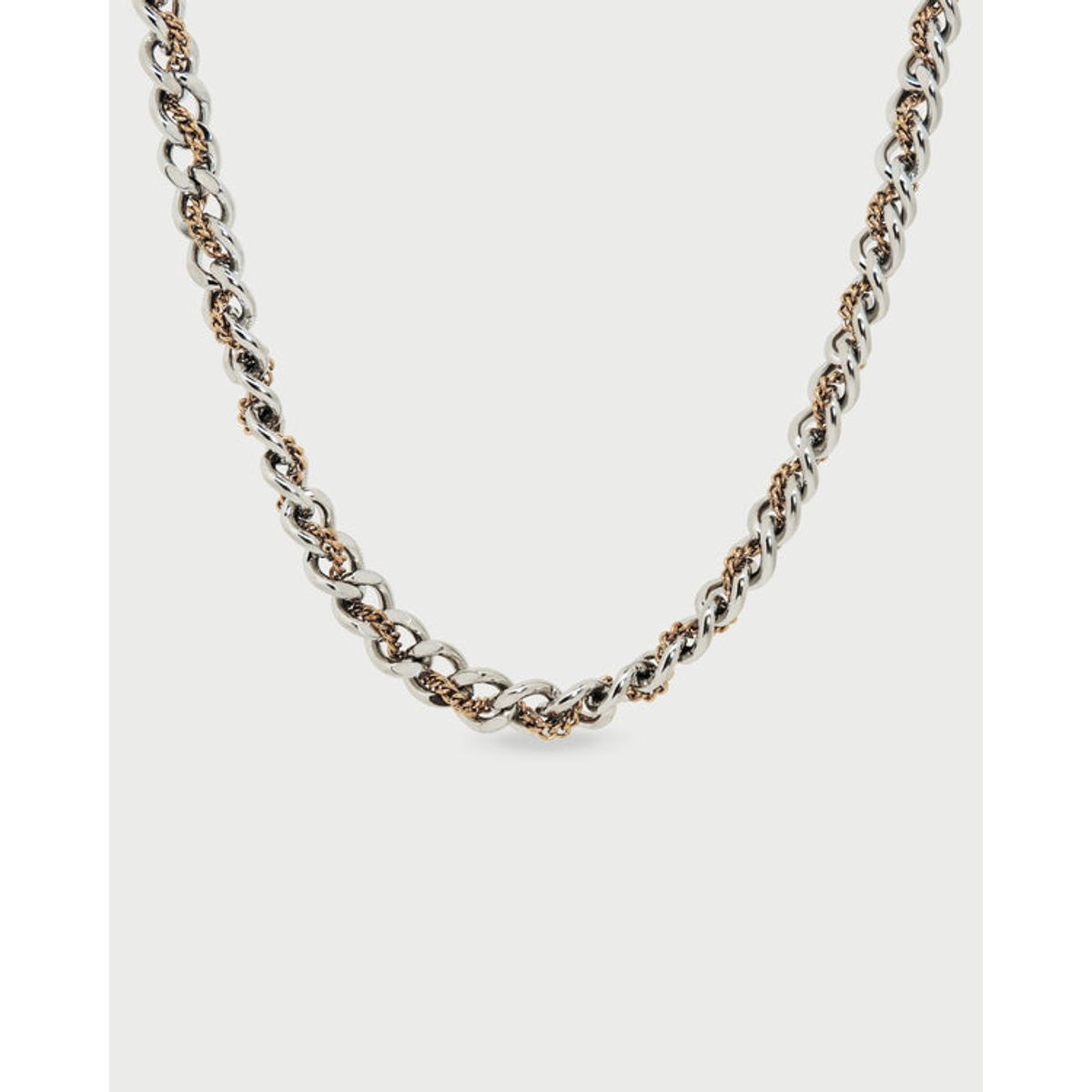 LUNAMAR - Collar Entrelazado Oro Y Plata - Acero Inoxidable