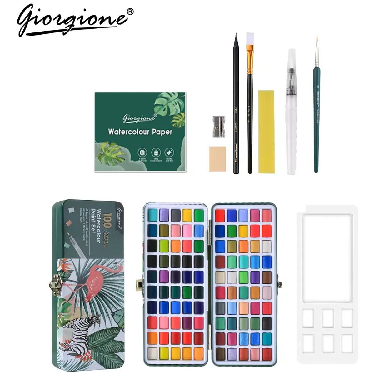 GENERICO - Set Acuarelas 100 Colores Mas Accesorios