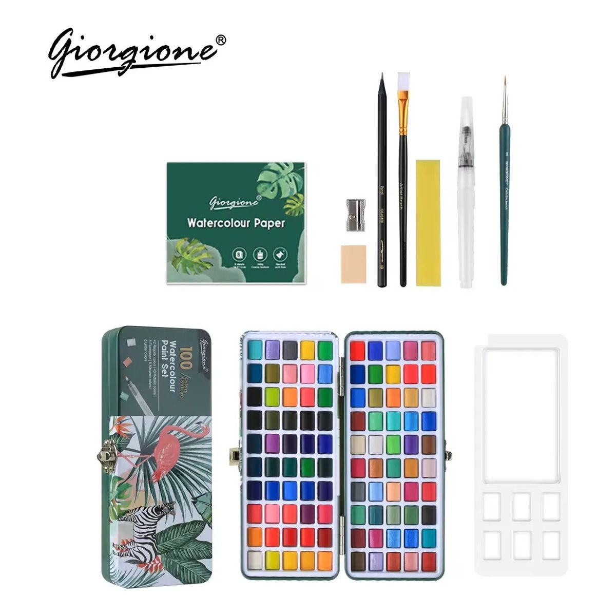 GENERICO - Set Acuarelas 100 Colores Mas Accesorios