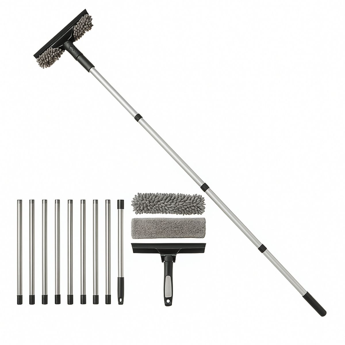 TECH - Limpia Vidrios Kit Limpiador De Ventana Extensible 4,4metros