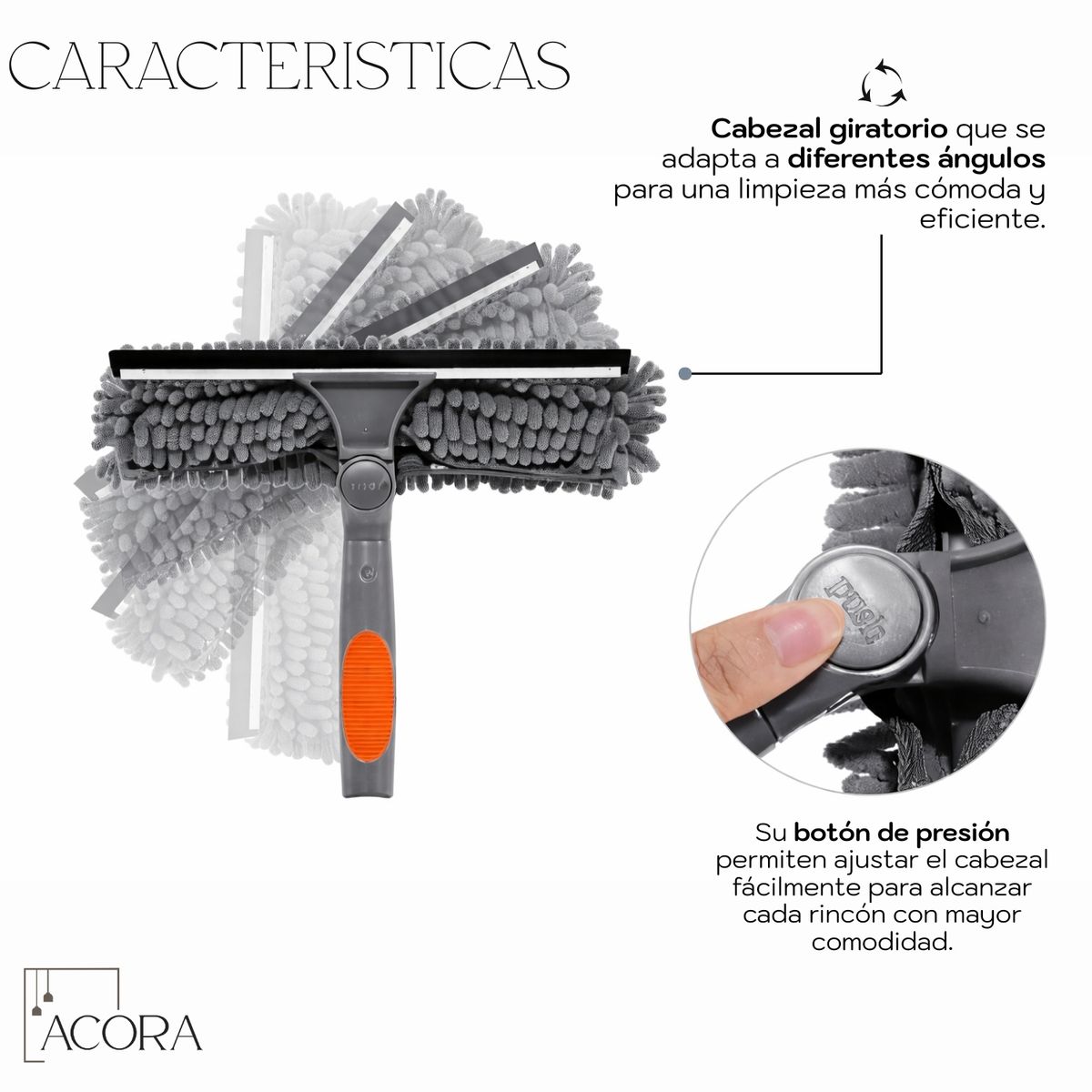 TECH - Limpia Vidrios Kit Limpiador De Ventana Extensible 4,4metros