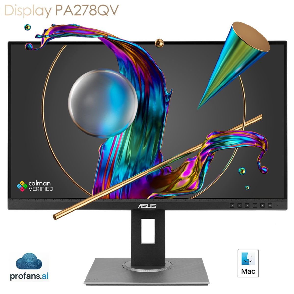 ASUS - MONITOR ASUS PROART PA278QV 2K IPS PIVOTEABLE sRGB PRO / Rec. 709 / CALMAN VERIFIED