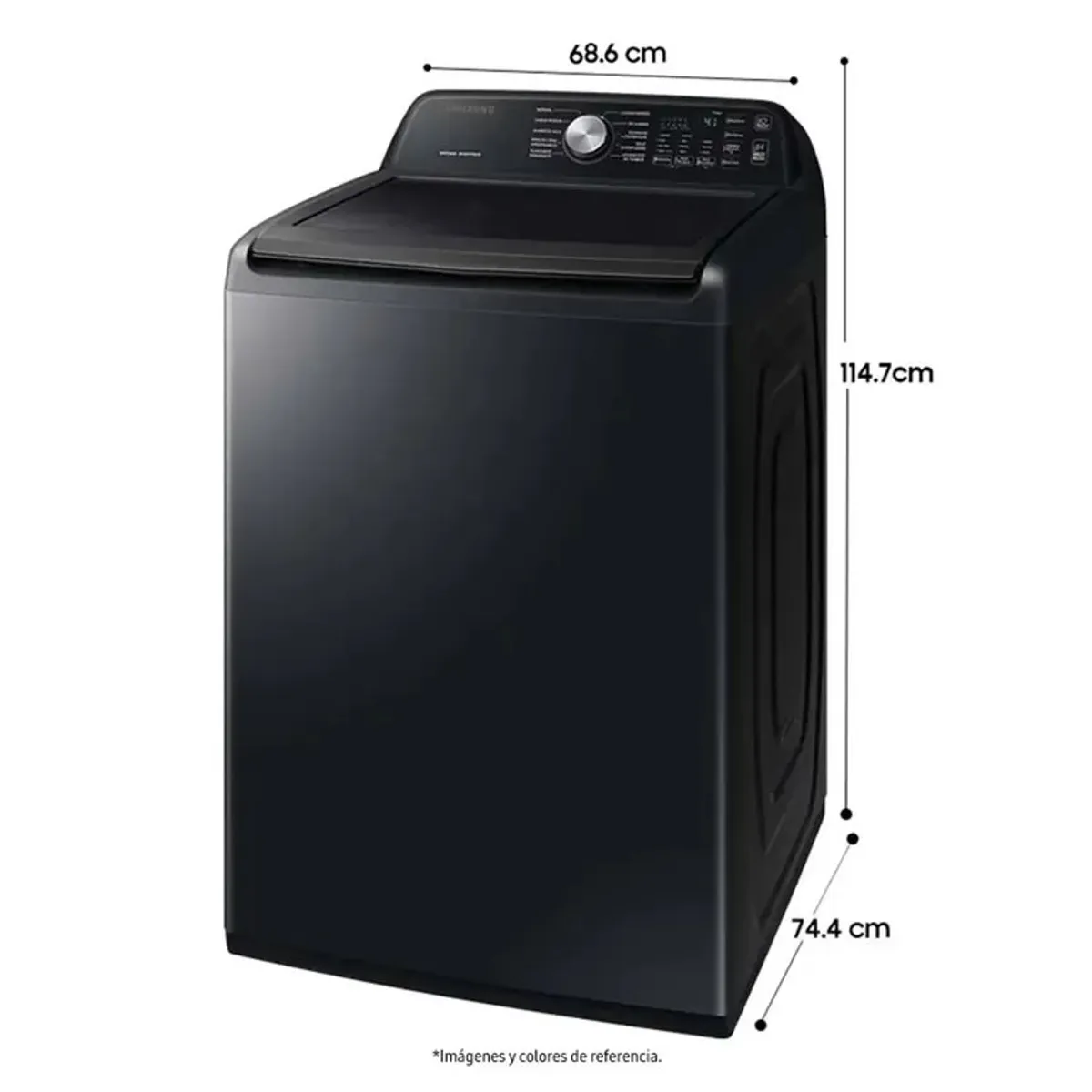 SAMSUNG - Lavadora Samsung Carga Superior 23 Kg WA23C3554GV/CO Negro con conectividad Wi-Fi