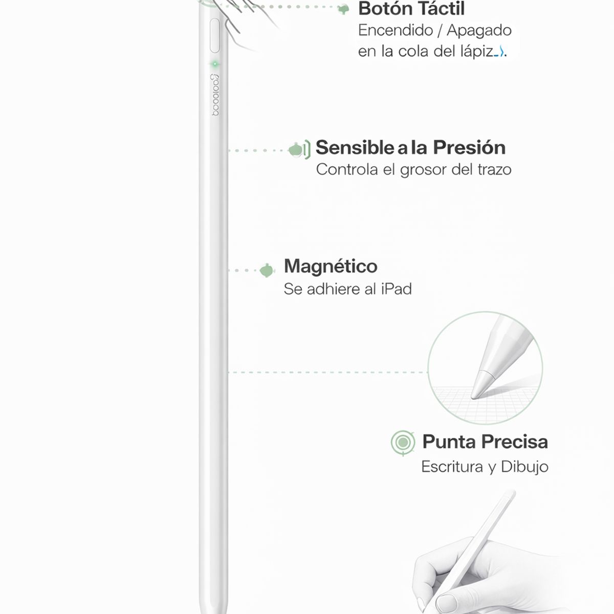 GENERICO - Lápiz para iPad Stylus pen Precisión para Escritura y Dibujo