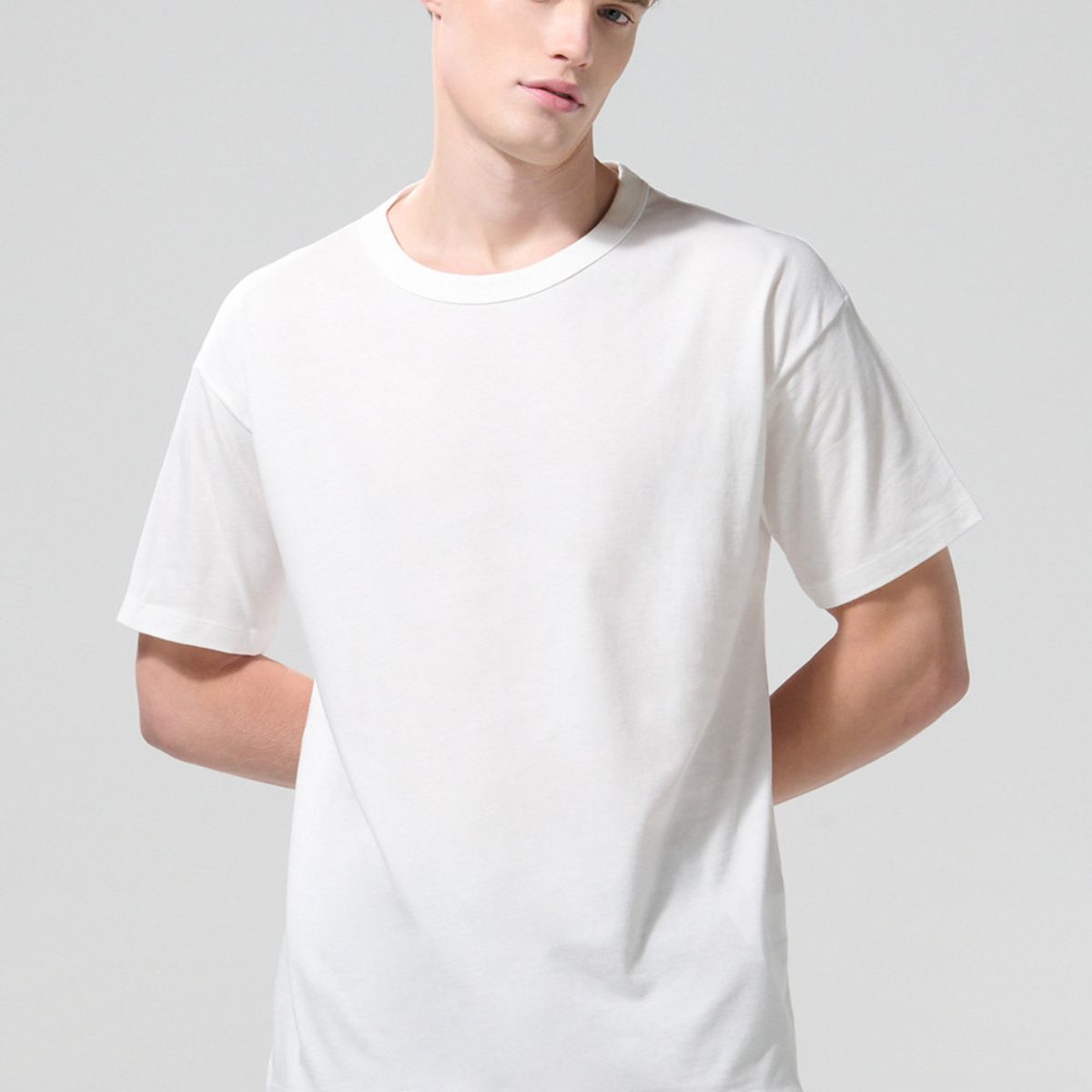 KOAJ - KOAJ Camiseta unicolor manga corta en algodón con hombro rod Hombre