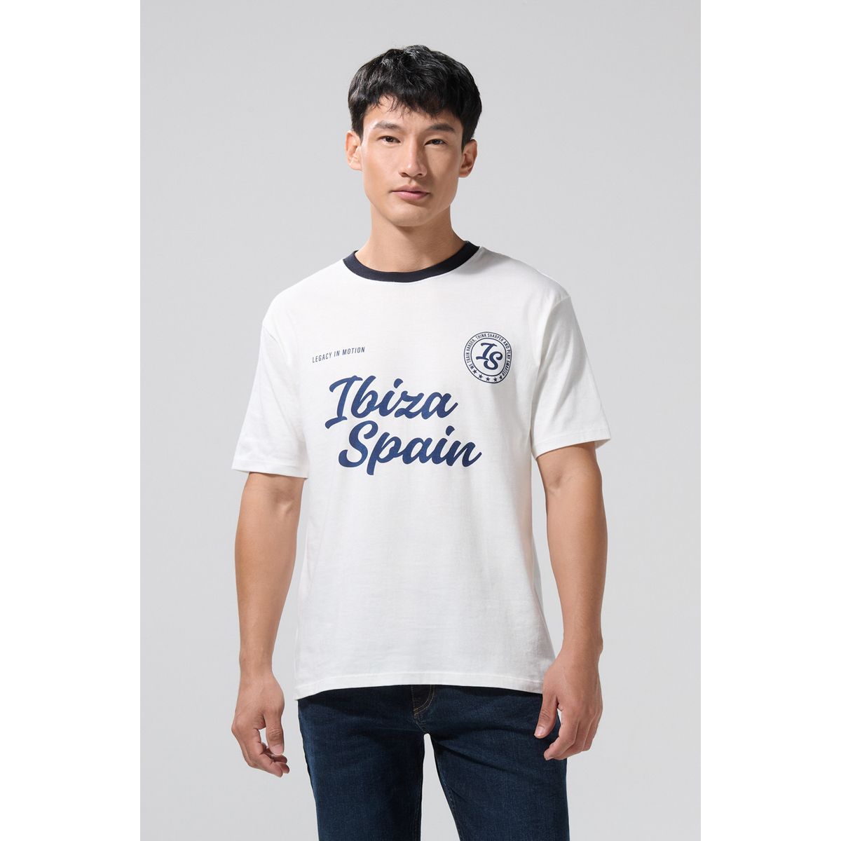 KOAJ - KOAJ Camiseta manga corta unicolor masculino cuello redondo  Hombre