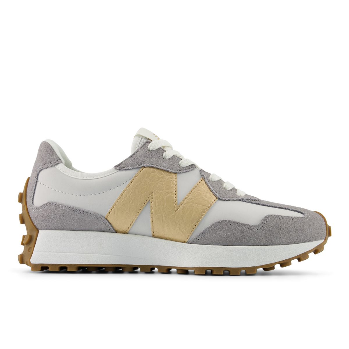 NEW BALANCE - Tenis New Balance 327 Mujer-Gris/Dorado