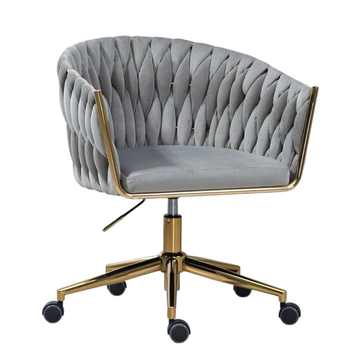 MOBLIHOUSE - Silla De Oficina Golden Moderna Giratoria 360° Con Ruedas y Altura Ajustable