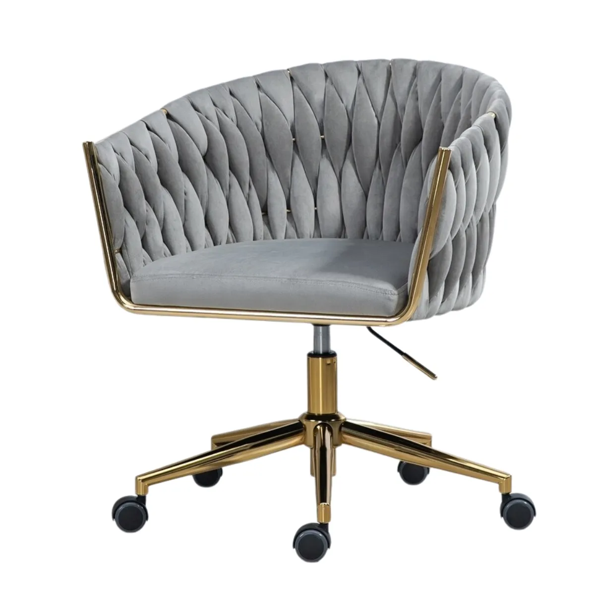 MOBLIHOUSE - Silla De Oficina Golden Moderna Giratoria 360° Con Ruedas y Altura Ajustable