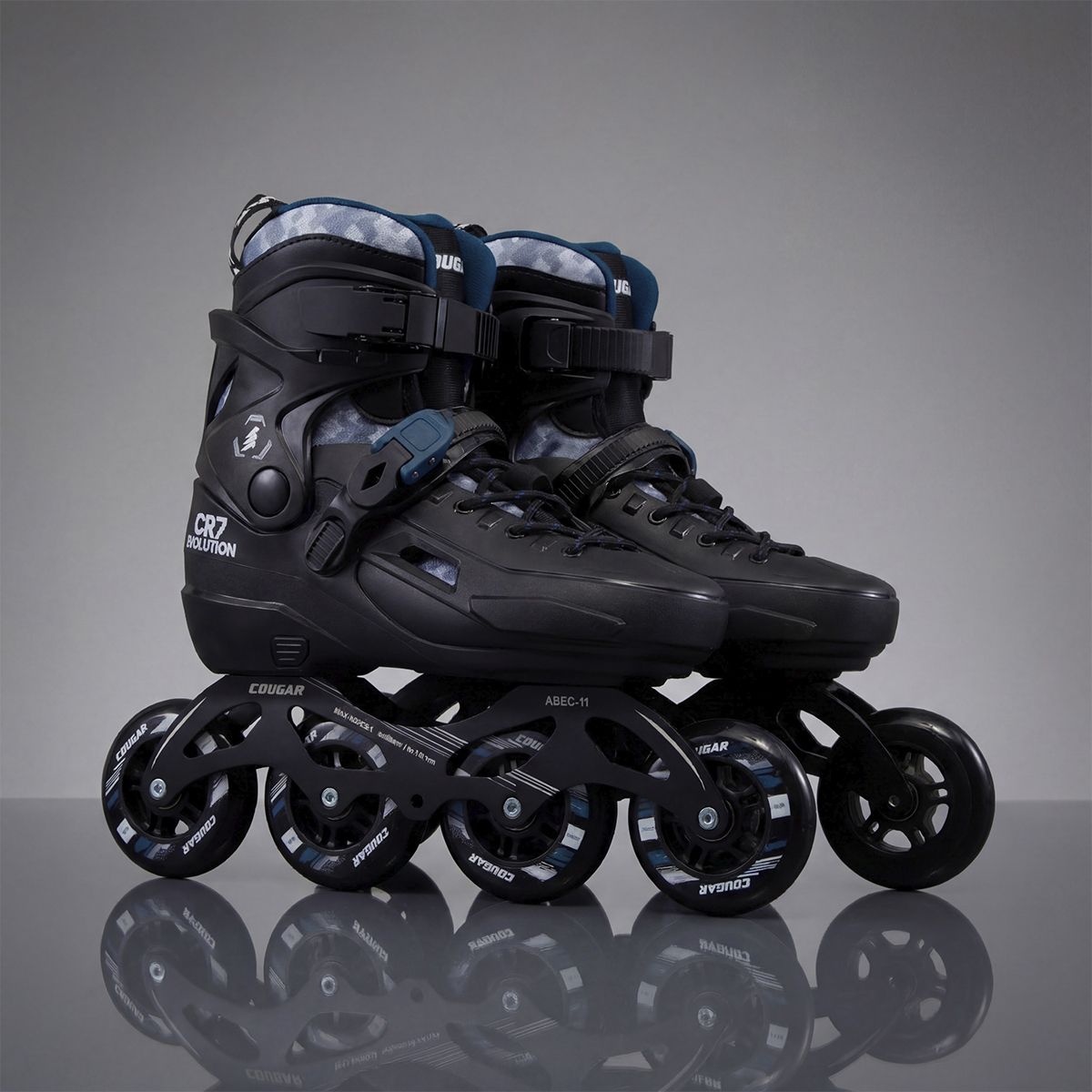 COUGAR - Patines Semiprofesionales Cougar Ajustables CR7 EVOLUTION Azul talla S 31-34