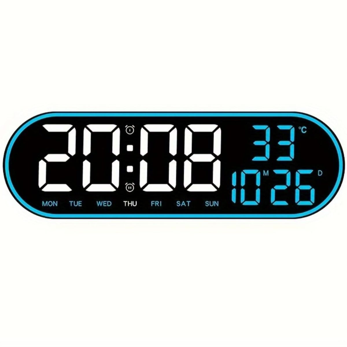 GENERICO - Reloj Inteligente Digital De Pared Grande Luz Led Control Remoto verde