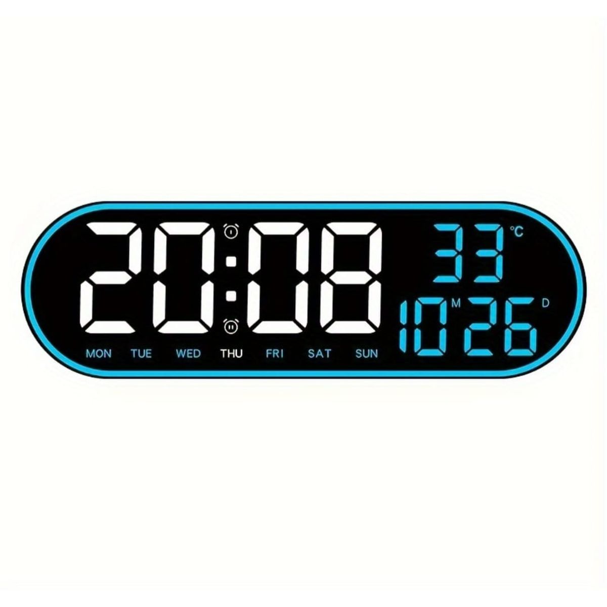 GENERICO - Reloj Inteligente Digital De Pared Grande Luz Led Control Remoto verde