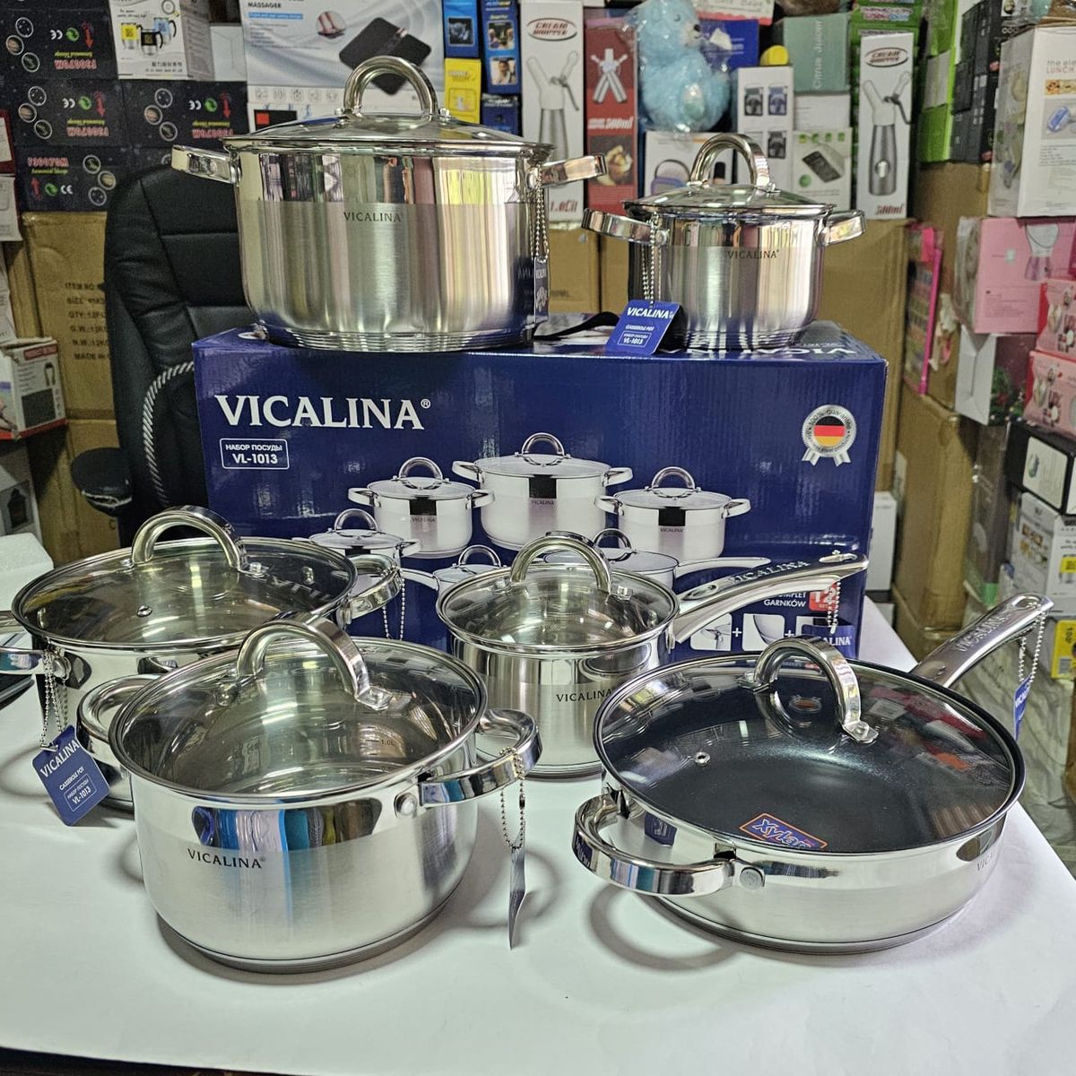 GENERICO - Batería de ollas en acero quirúrgico para cocina 12 piezas