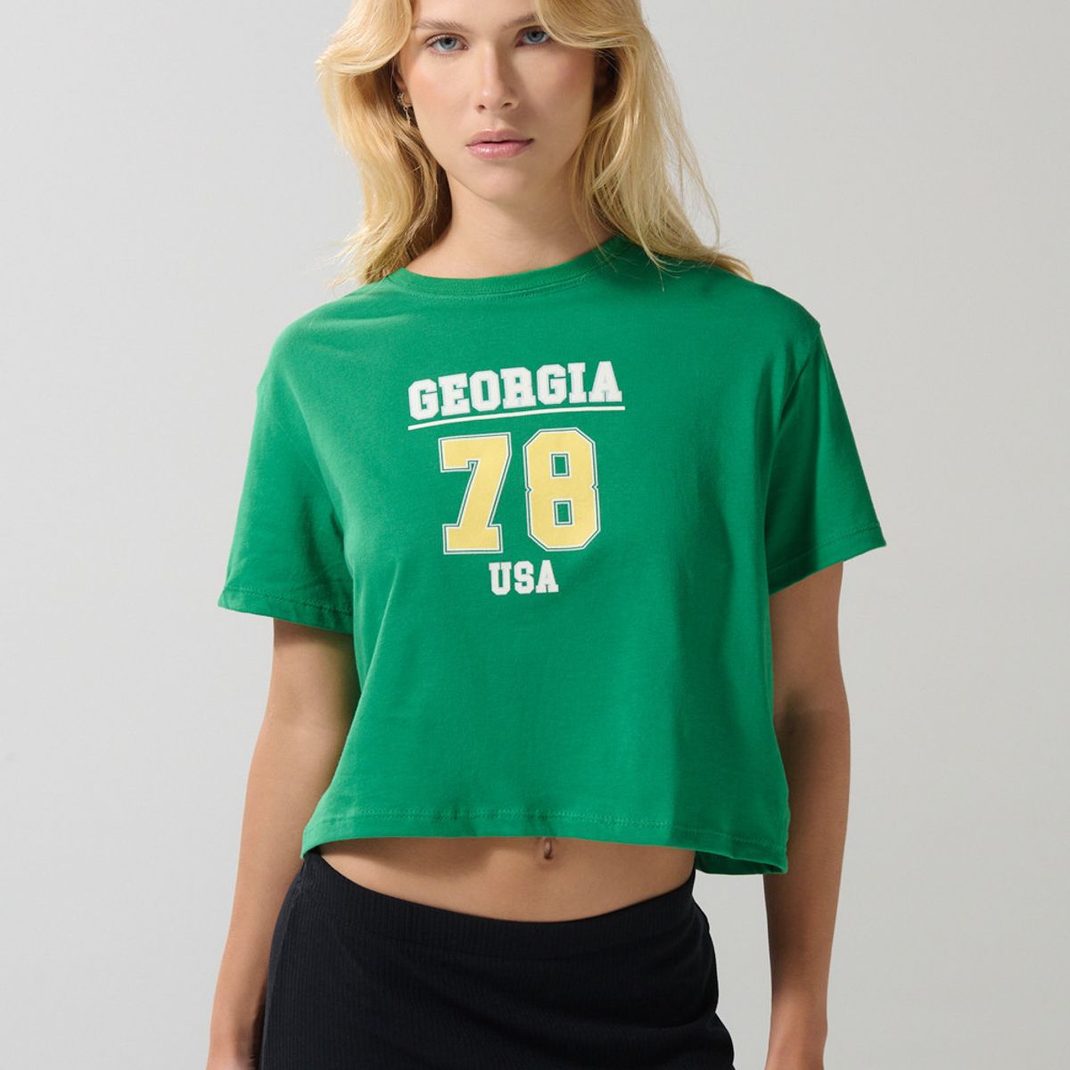 KOAJ - KOAJ Camiseta para mujer manga corta unicolor, crop top cuel Mujer