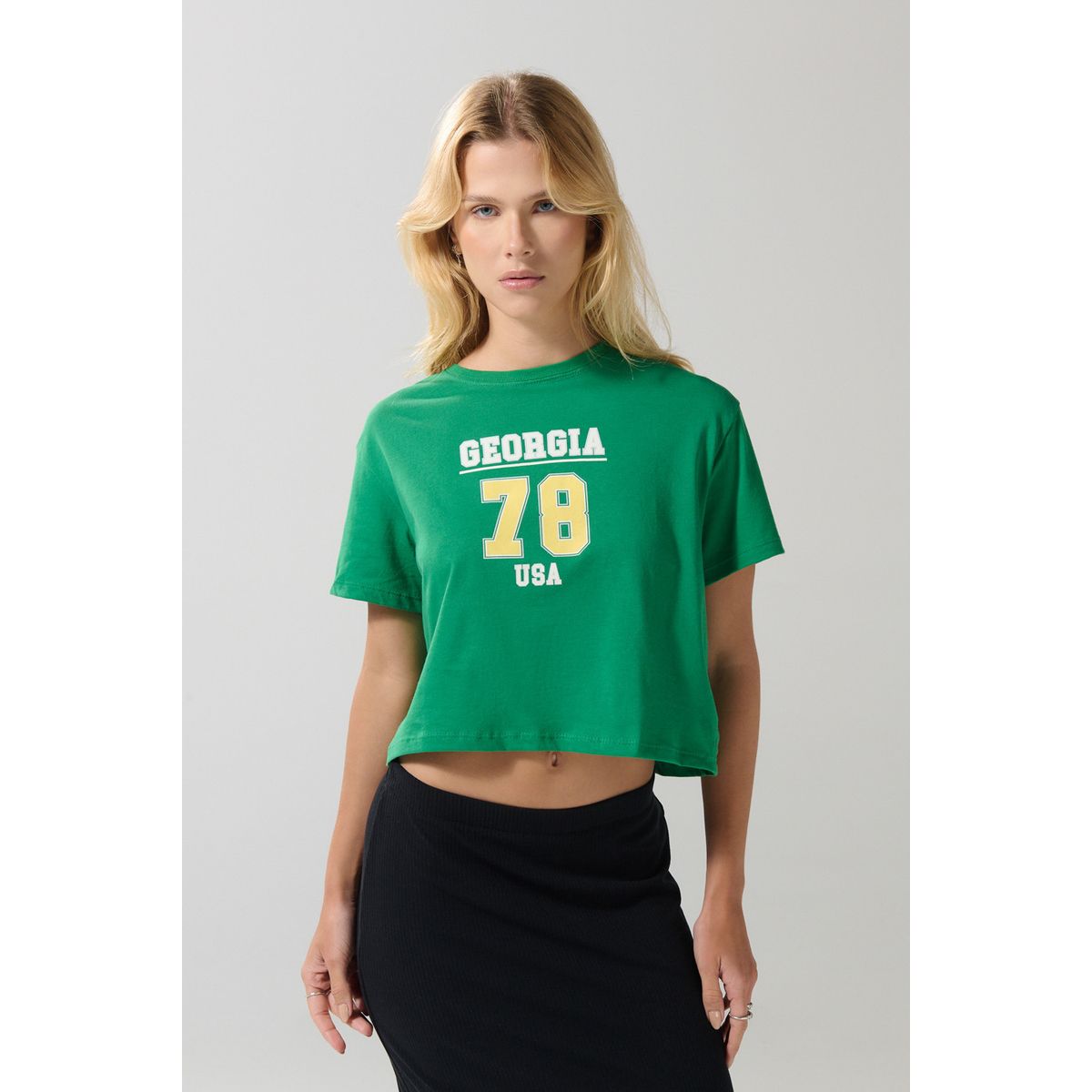 KOAJ - KOAJ Camiseta para mujer manga corta unicolor, crop top cuel Mujer