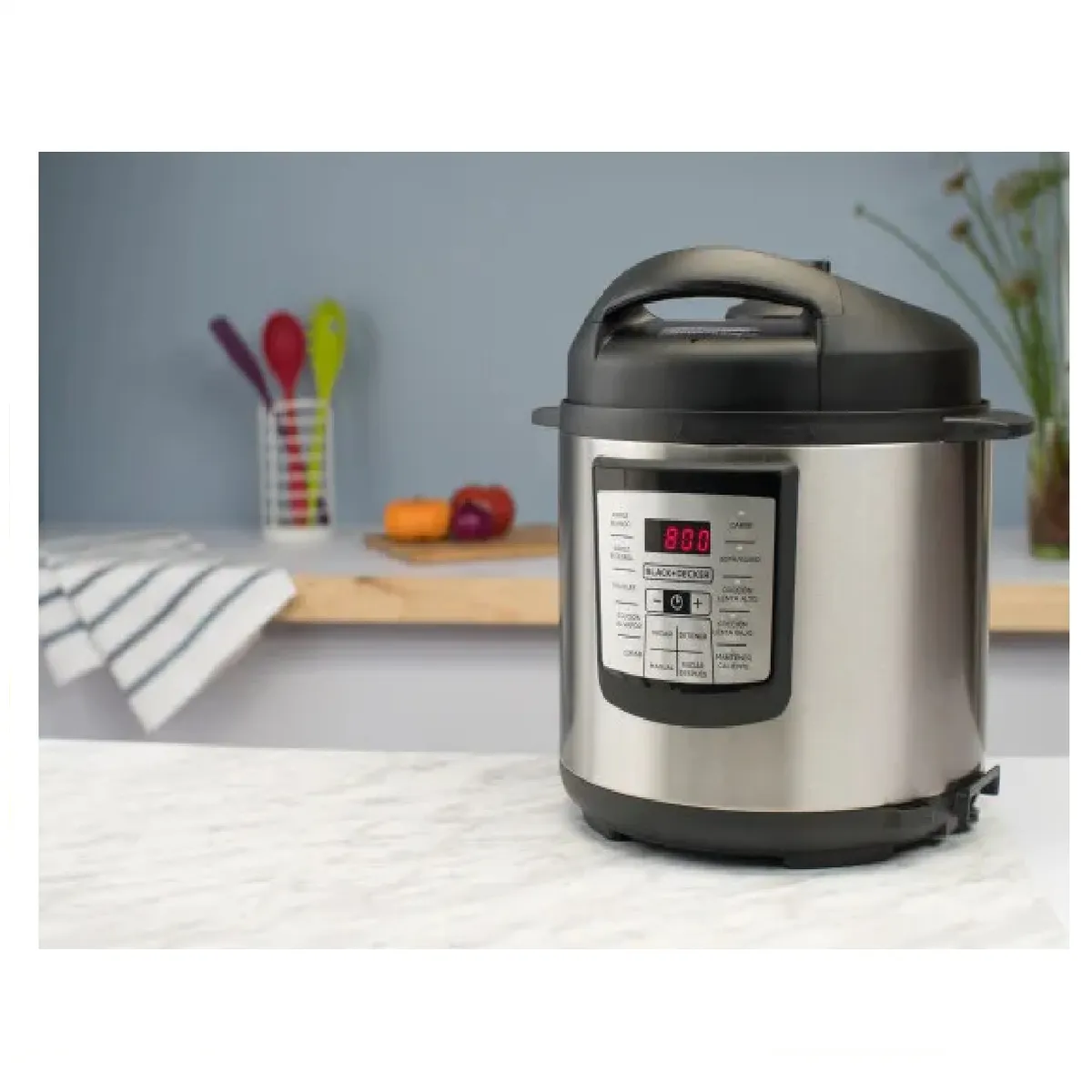 GENERICO - Olla a presión electrica multifuncional 5.7 litros acero Black Decker