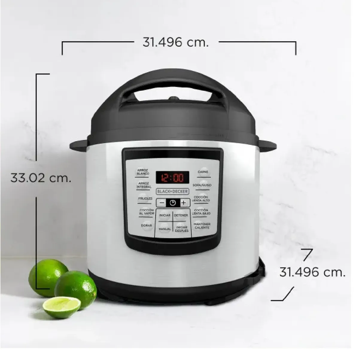 GENERICO - Olla a presión electrica multifuncional 5.7 litros acero Black Decker