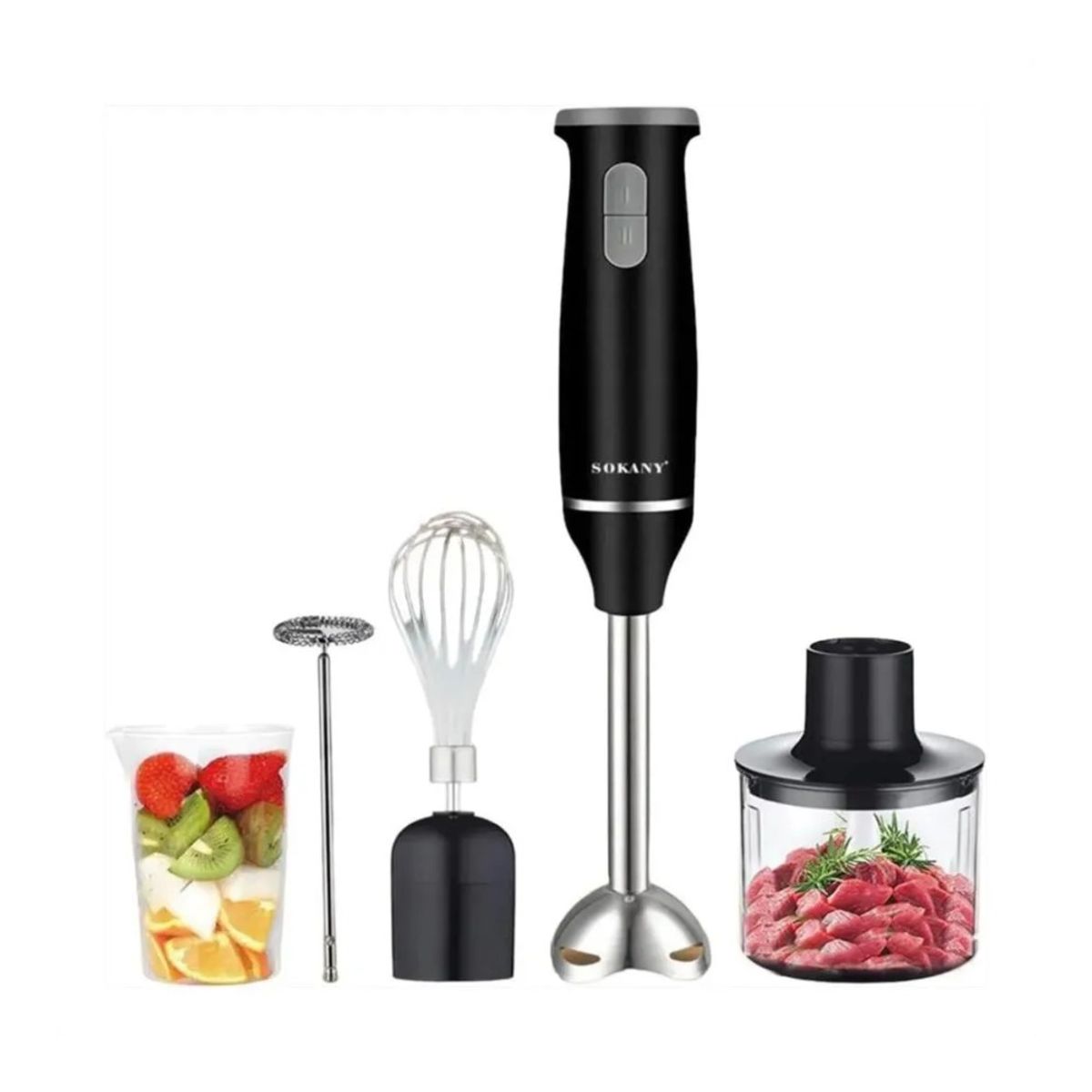SOKANY - Licuadora De Mano Multifuncional Sokany 4 En 1 Sk-1714-5 Negro 110v