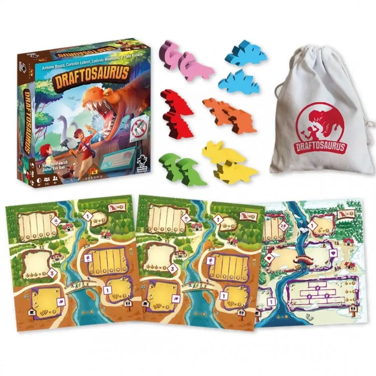JUGANDO Y EDUCANDO - Juego De Mesa Draftosaurus Para Niños Familiar