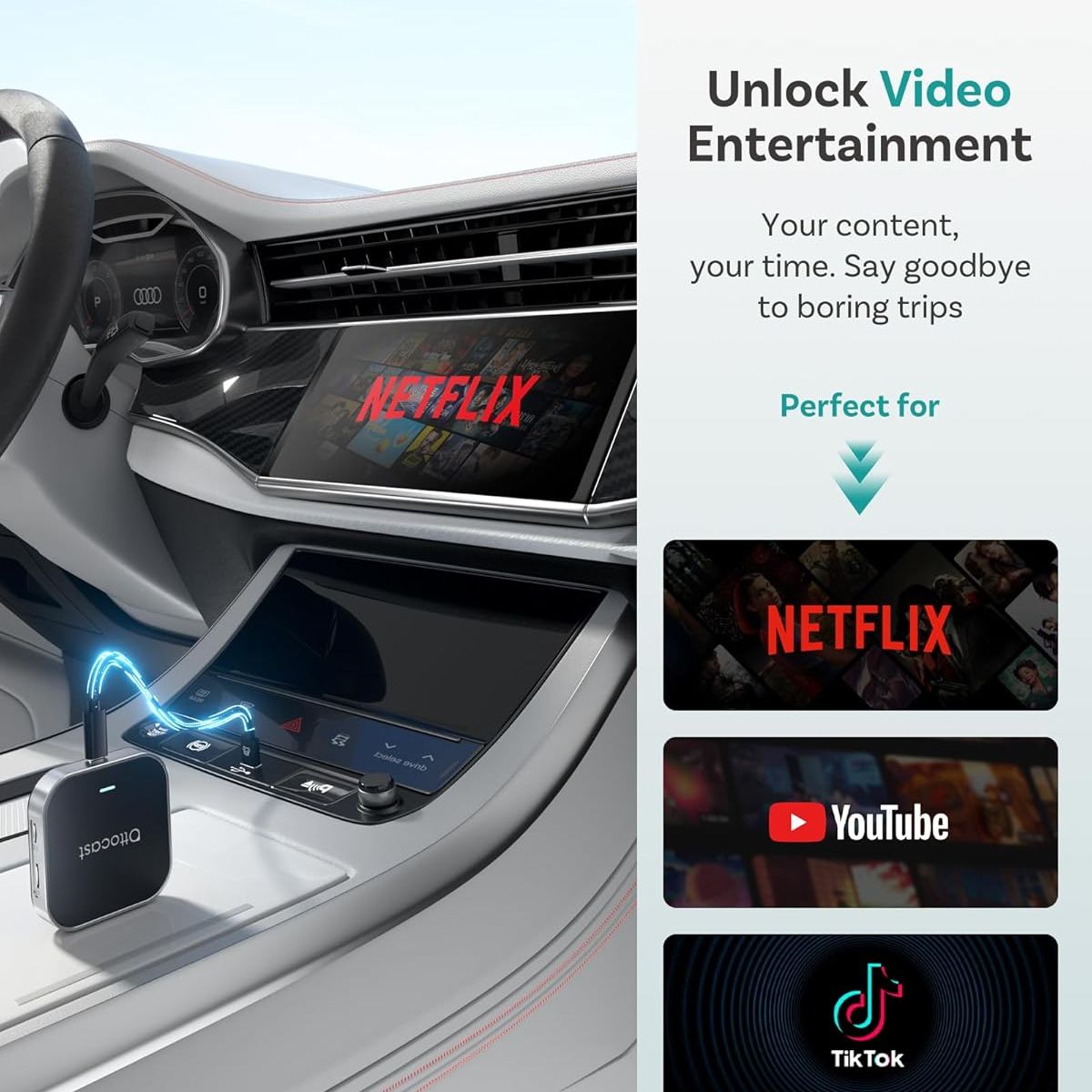 OTTOCAST - Ai Box Adaptador Inalámbrico Android Auto CarPlay Apps de Video PlayStore SimCard
