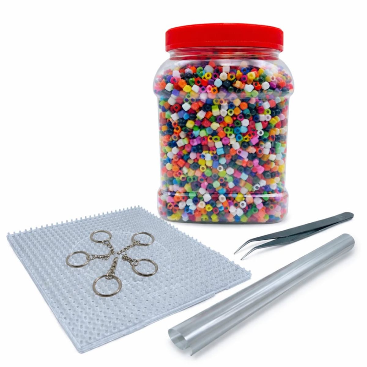 ARTKAL - Hama Beads Artkal Midi Tarro De 6.500 Unidades + Tabla ,pinza,papel