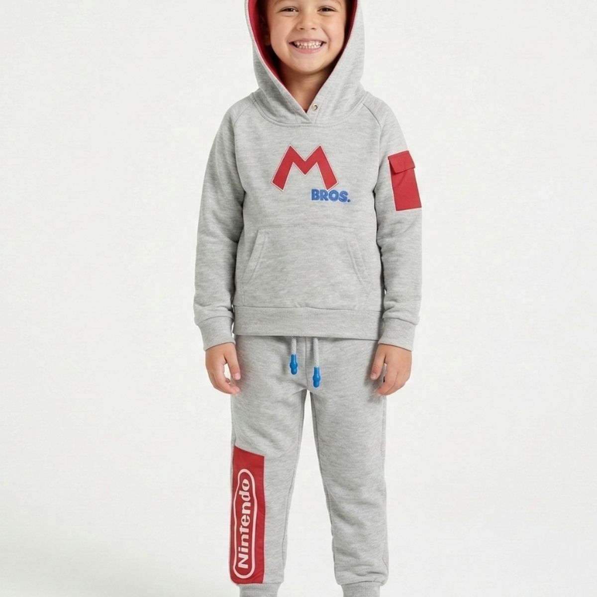 BIGBOYS - Pantalón Sudadera Nintendo Gris Niño