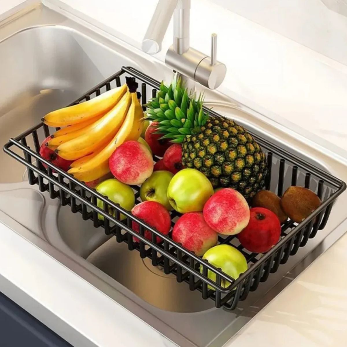GENERICO - Organizador Mueble Carrito Cocina Hogar Elegante Acero Negro