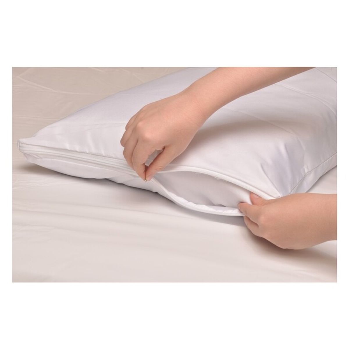 OEM - 2 Fundas De Almohada Con Cierre 50x75 cm Color Blanco Liso