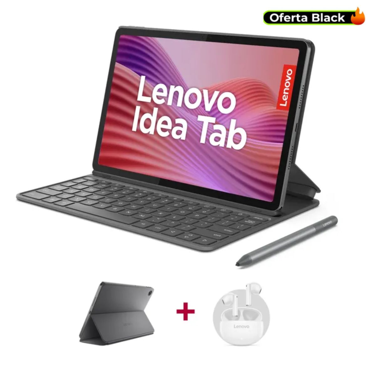 Lenovo - TABLET LENOVO  IDEA TAB 11 / MEDIATEK 6300/ 128GB/ 8GB / 11" 2.5K+ LAPIZ+ESTUCHE+AUD+TECLADO