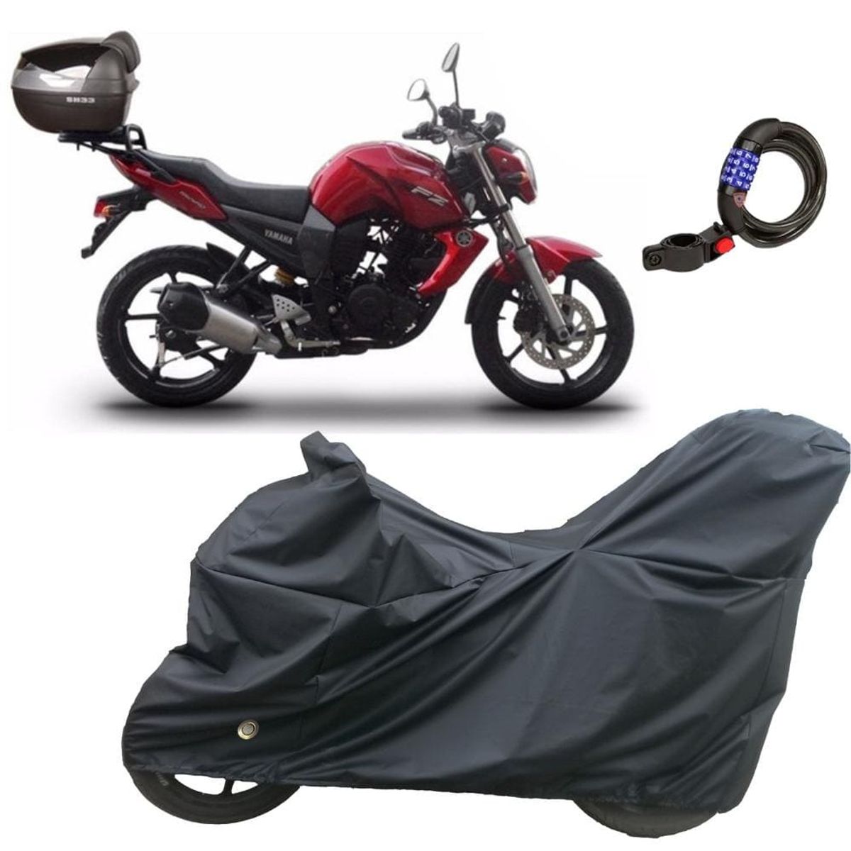 GENERICO - Pijama Carpa Moto Fz16 Fazer Fz25 Baúl Argollas + Candado