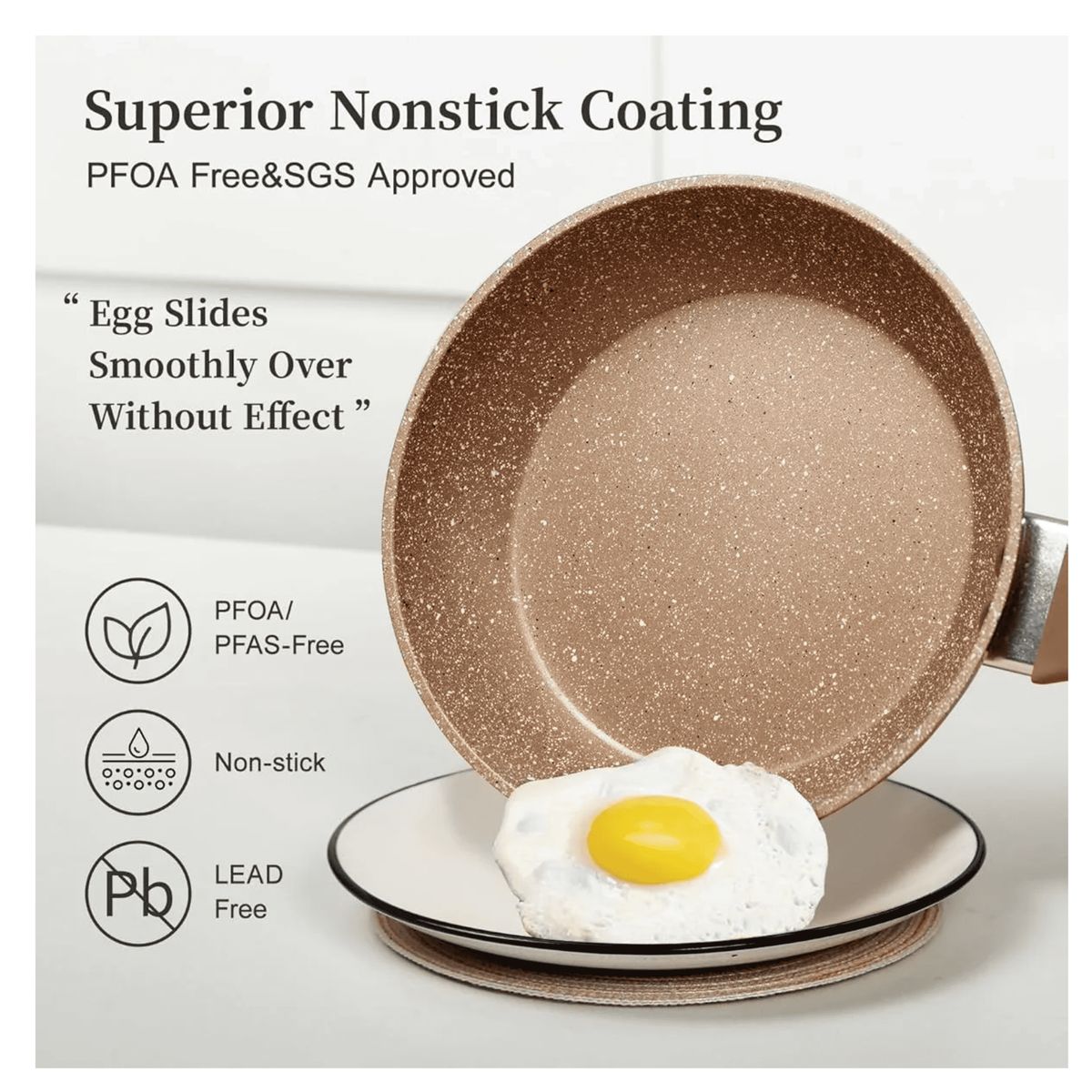 COOKWARE - 10 Piezas Bateria De Cocina Antiadherente Juego Sarten Ollas