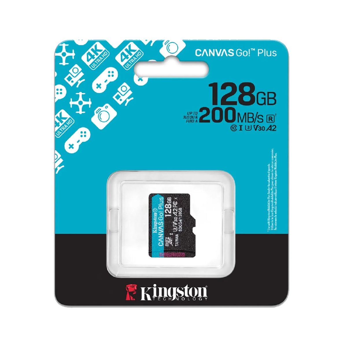 KINGSTON - Memoria Microsd Kingston Canvas Go Plus 128GB 200 MBs SDCG4/128GB