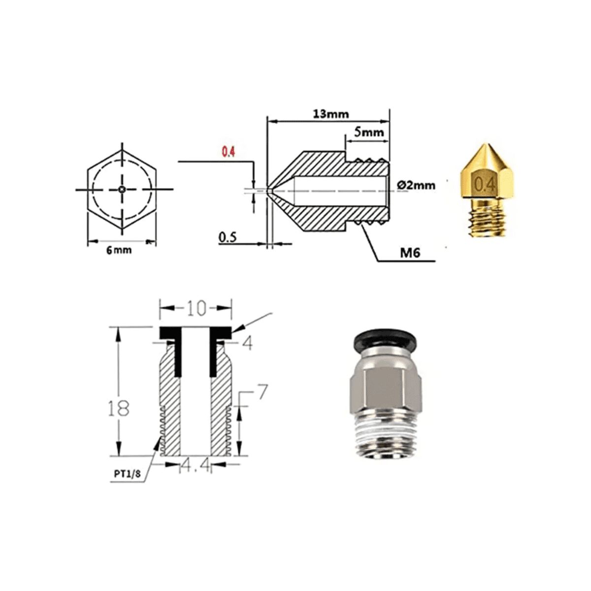 GENERICO - Kit  Extrusor para Impresora 3d