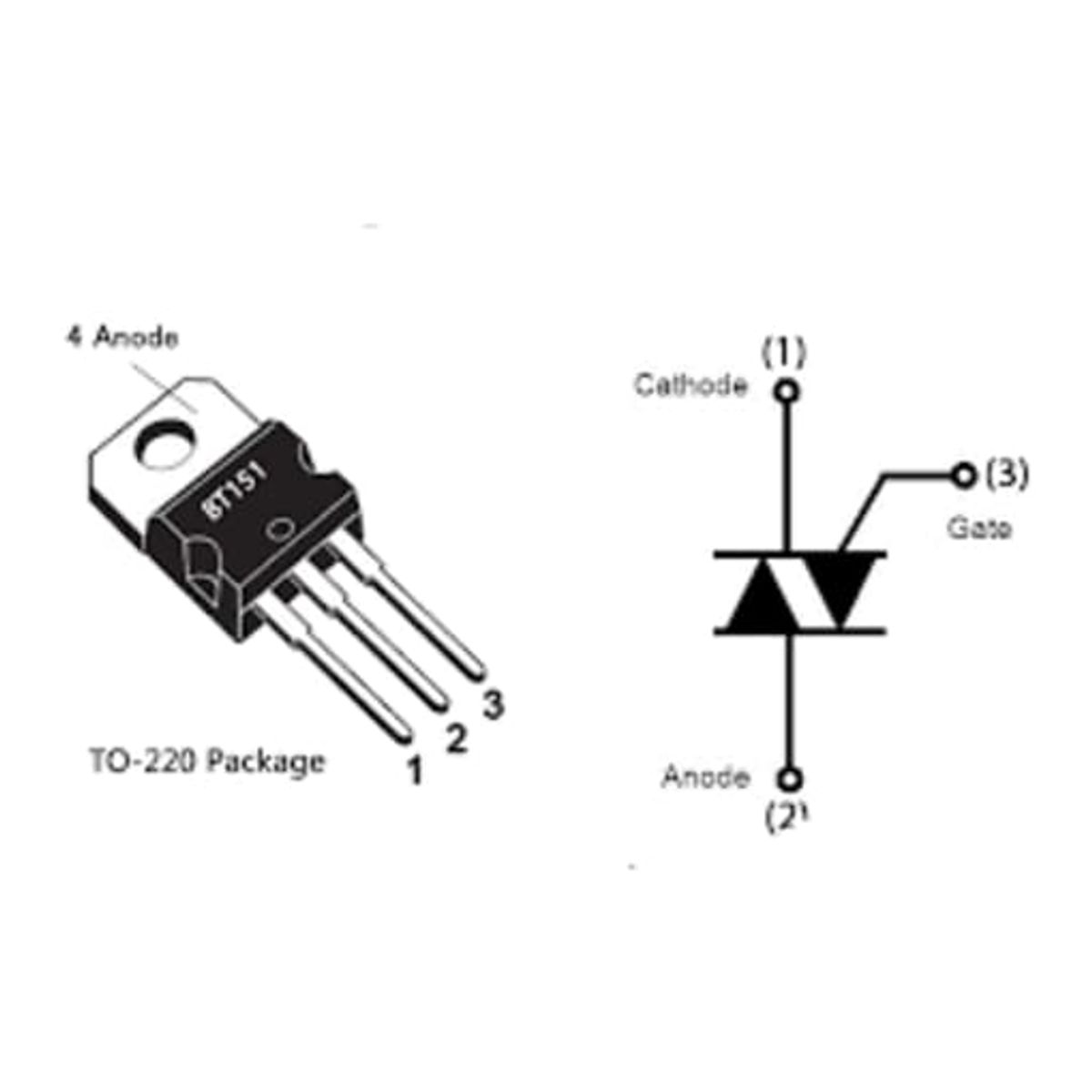GENERICO - BT151-600R SCR Tiristor Paquete x 3 Unidades