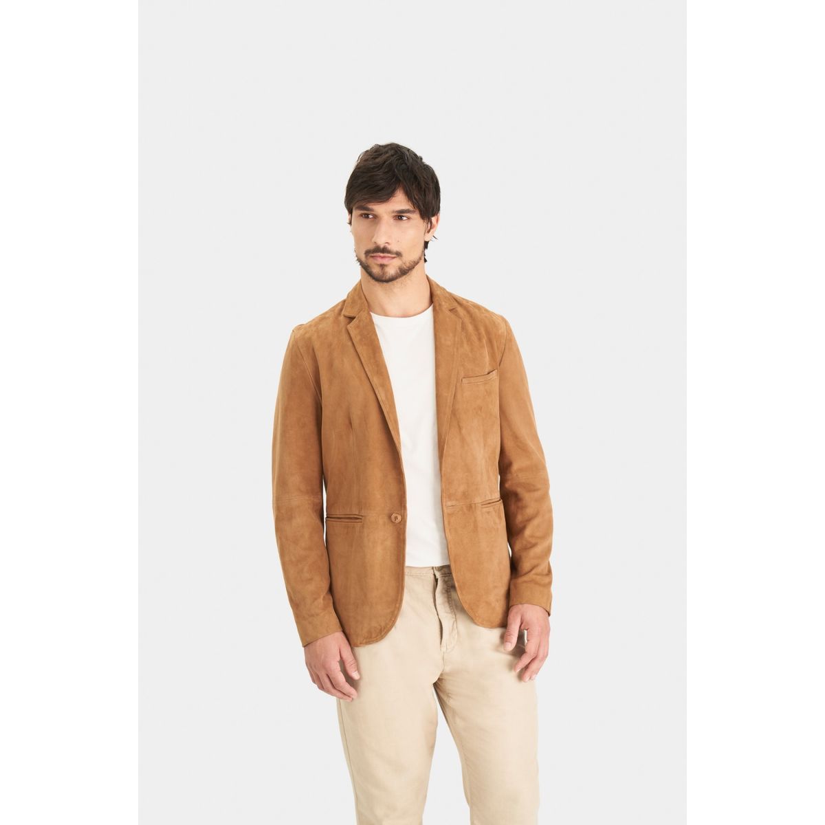 VELEZ - Vélez Blazer Niger De Gamuza Para Hombre Fit Semi Ajustado Miel