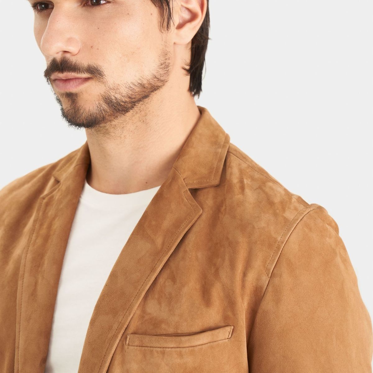VELEZ - Vélez Blazer Niger De Gamuza Para Hombre Fit Semi Ajustado Miel