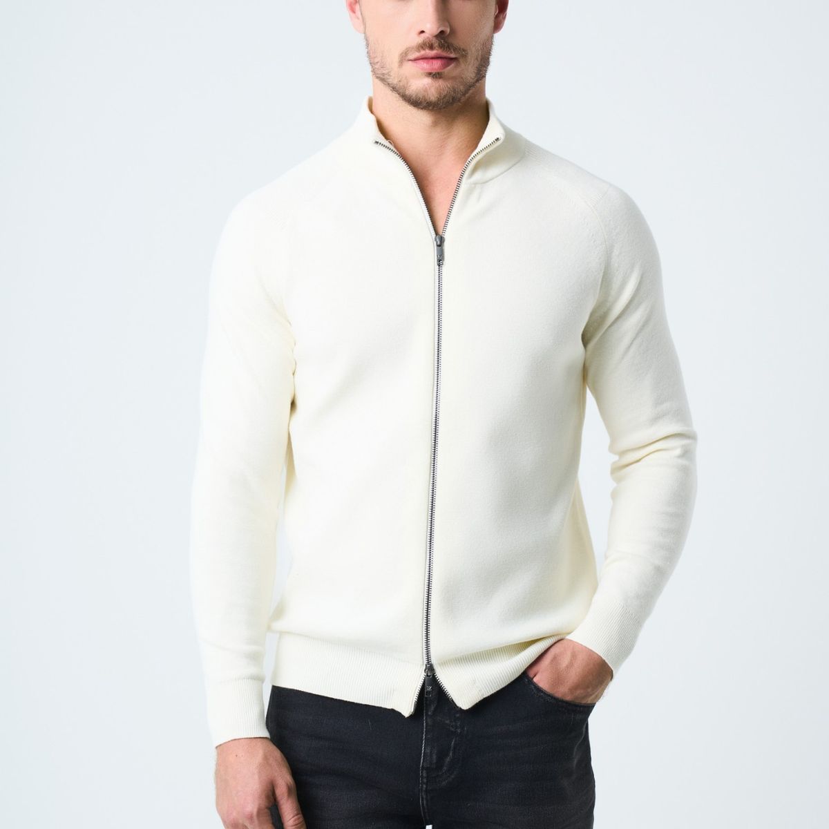 VELEZ - Vélez Sweater Misuri Tejido Para Hombre Cuello Alto Crema