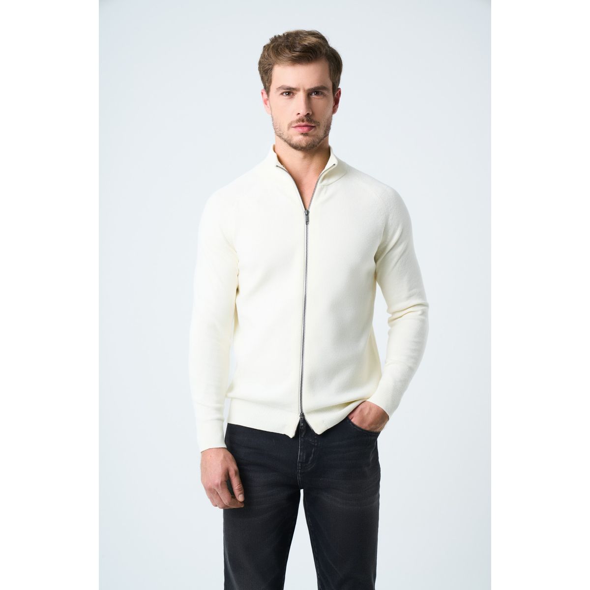 VELEZ - Vélez Sweater Misuri Tejido Para Hombre Cuello Alto Crema