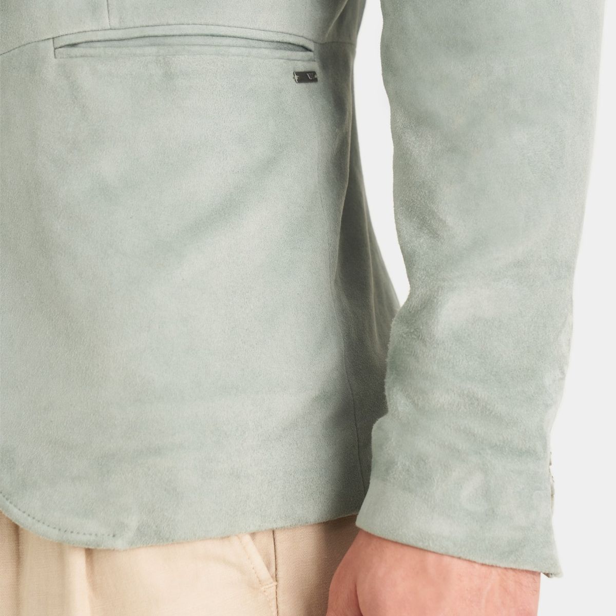 VELEZ - Vélez Blazer Niger De Gamuza Para Hombre Fit Semi Ajustado Agua Marina