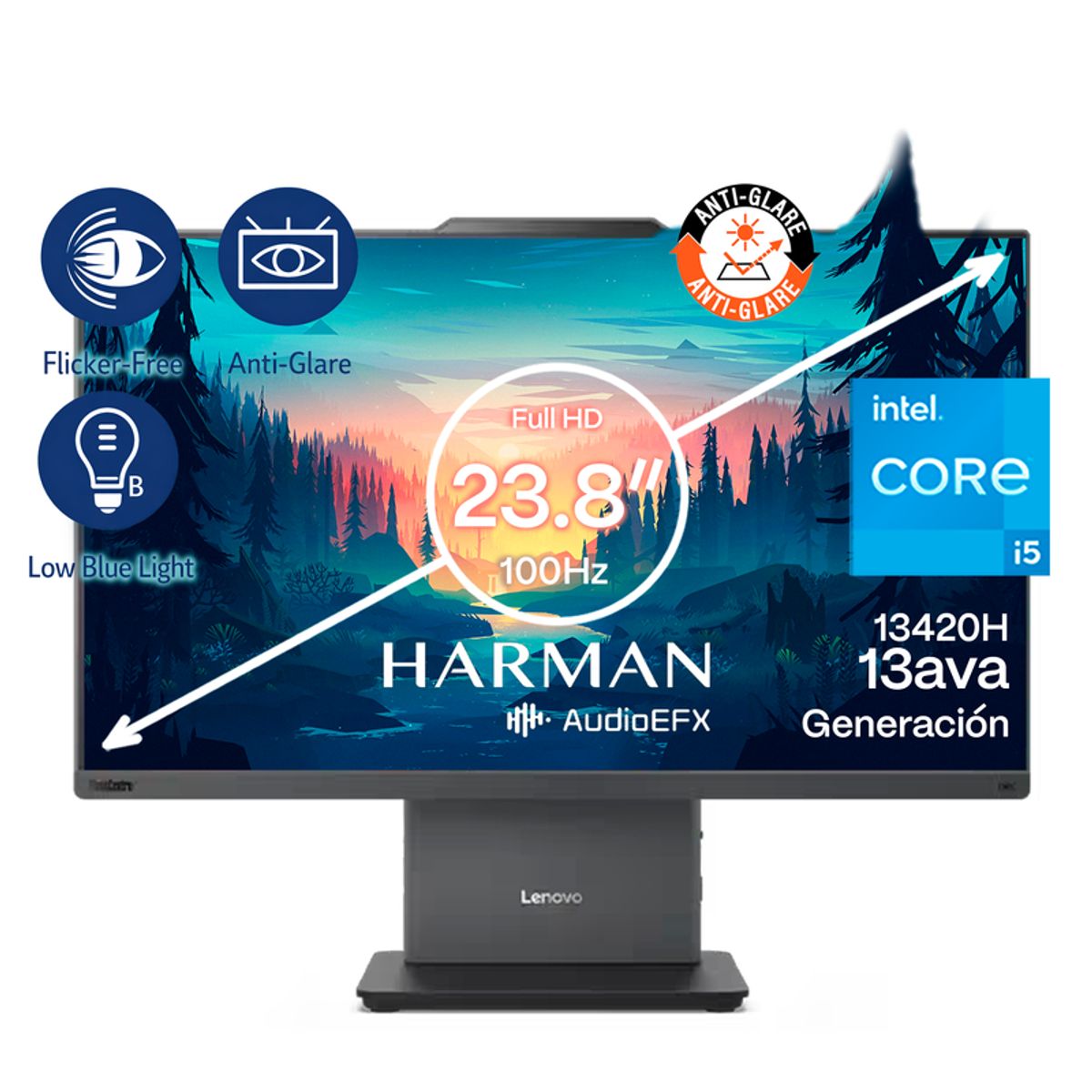 LENOVO - All in one LENOVO THINKCENTRE Intel Core i5 13420H RAM 40GB SSD 256 GB Intel 100HZ