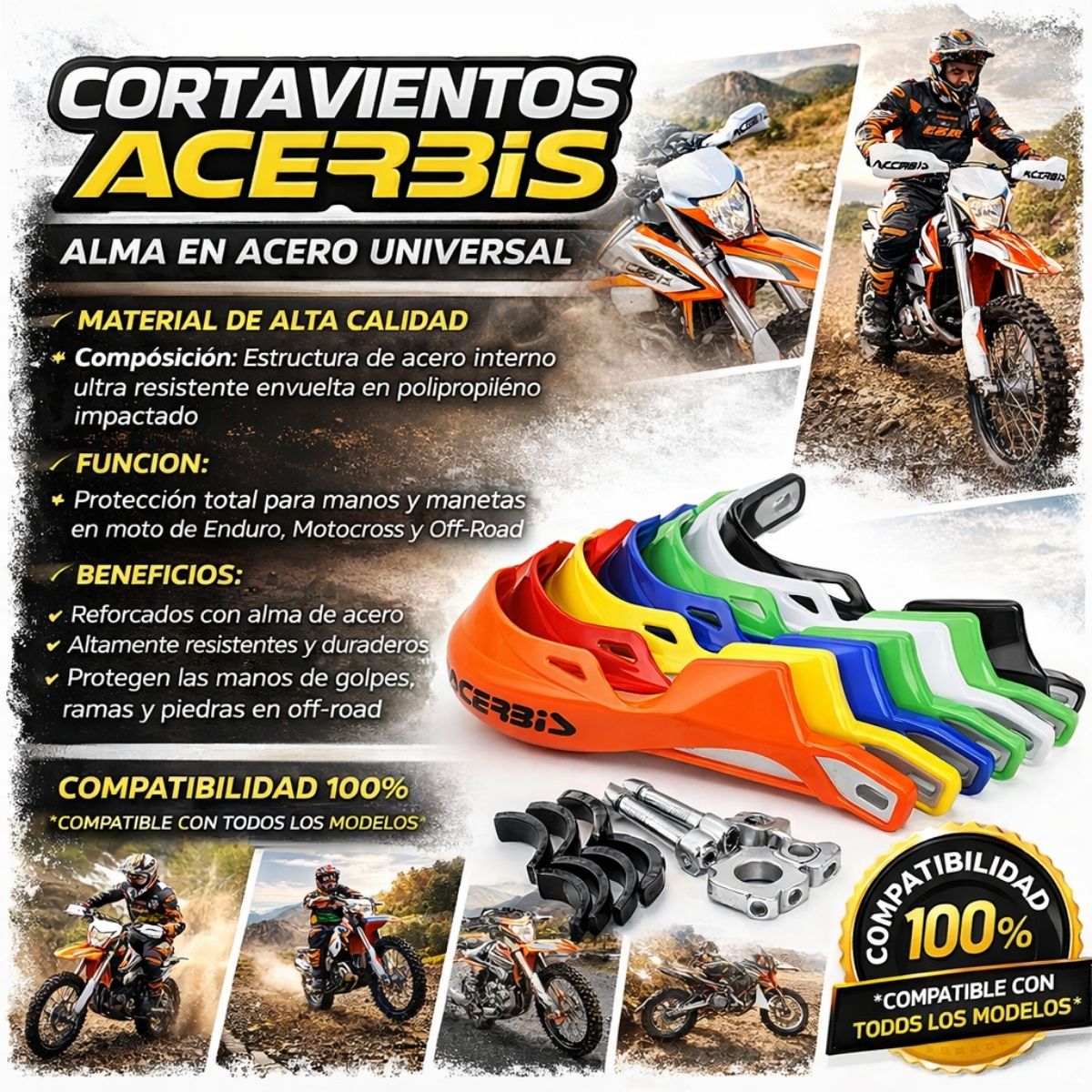 ACERBIS - Cortavientos hand saver acerbis alma acero universal moto