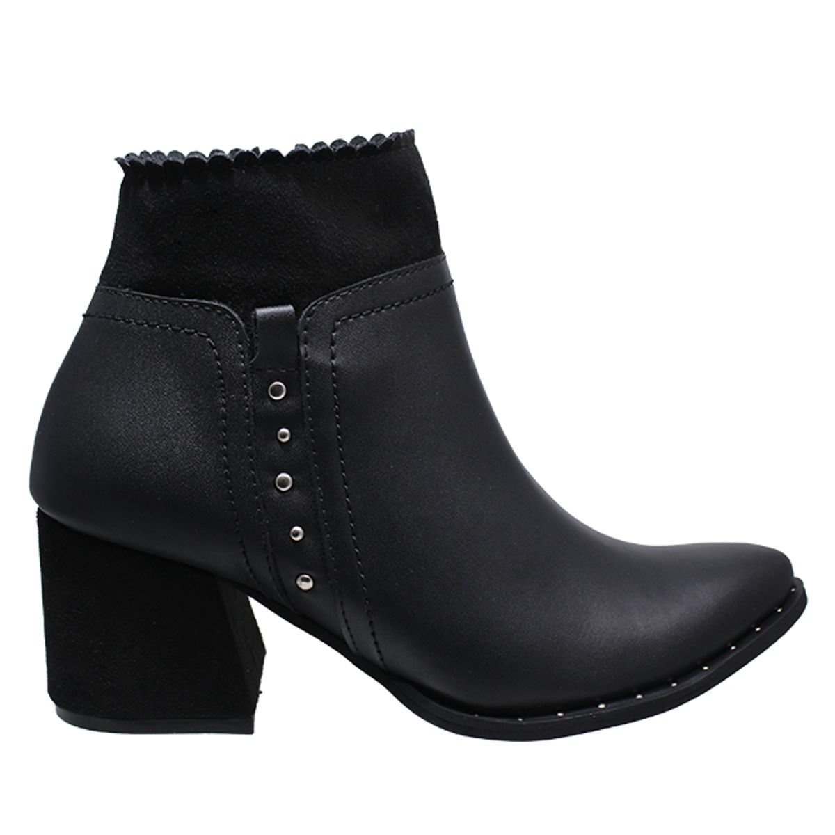 GENERICO - Botín Puntudo Taches Decorativos Tacón 5 12