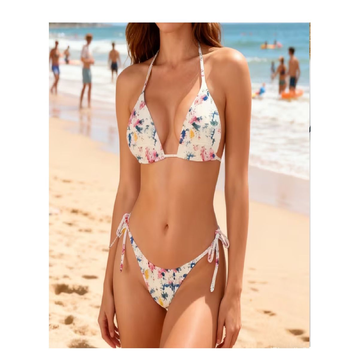 GENERAL - Vestido De Baño Mujer Moda Europea Estampado Blanco Flores