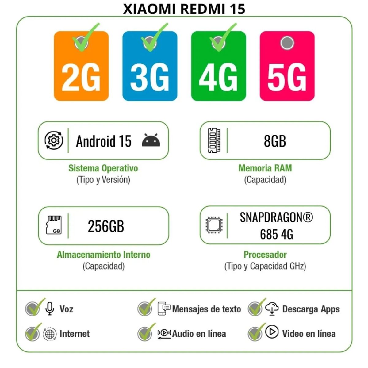XIAOMI - Celular Xiaomi Redmi 15 8Gb Ram 256 Gb Negro + Audifonos lamborghini