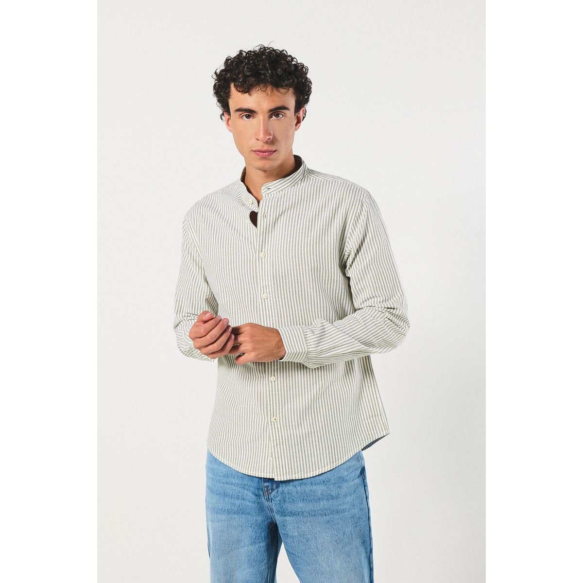 KOAJ - KOAJ Camisa cuello neru manga larga en slim fit Hombre