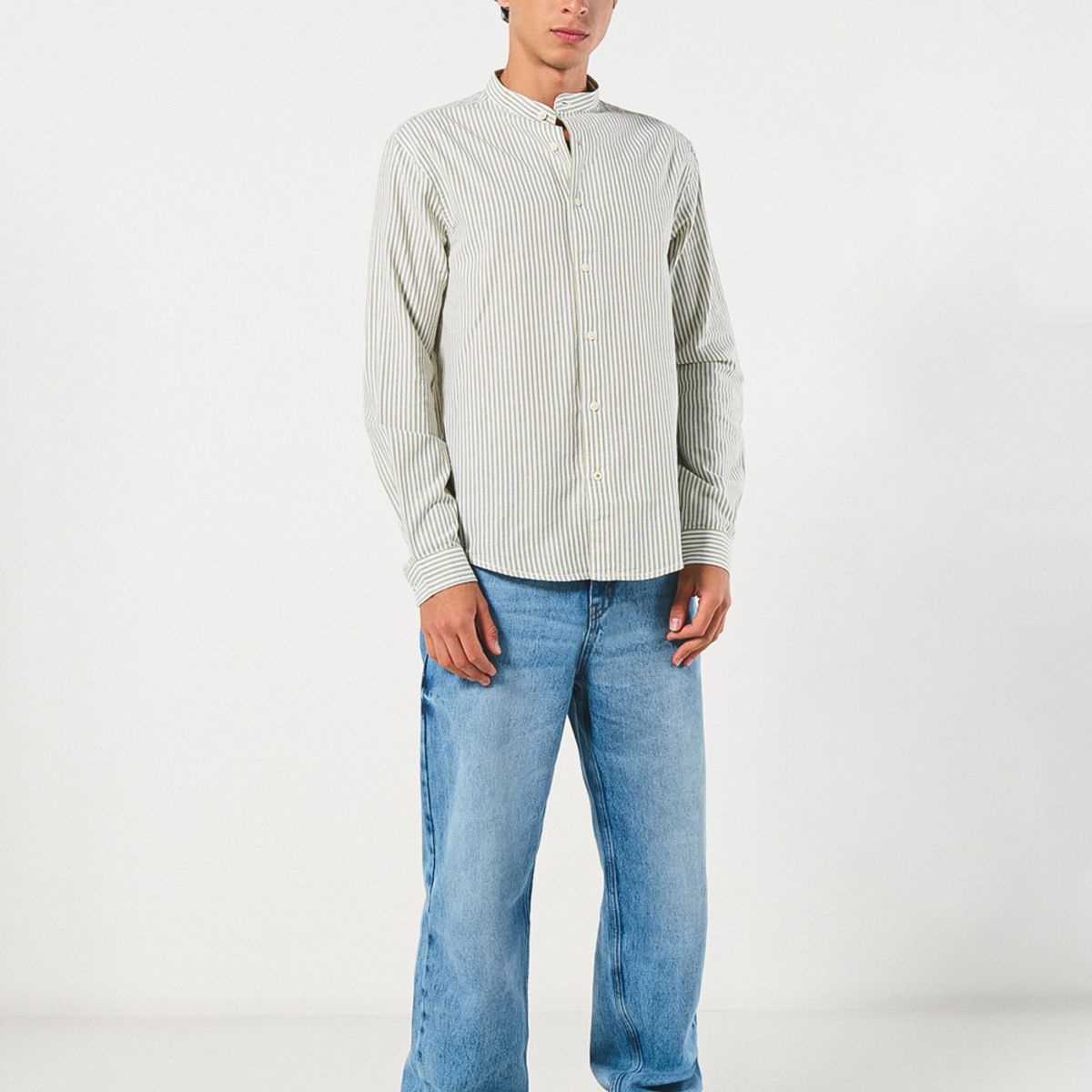 KOAJ - KOAJ Camisa cuello neru manga larga en slim fit Hombre