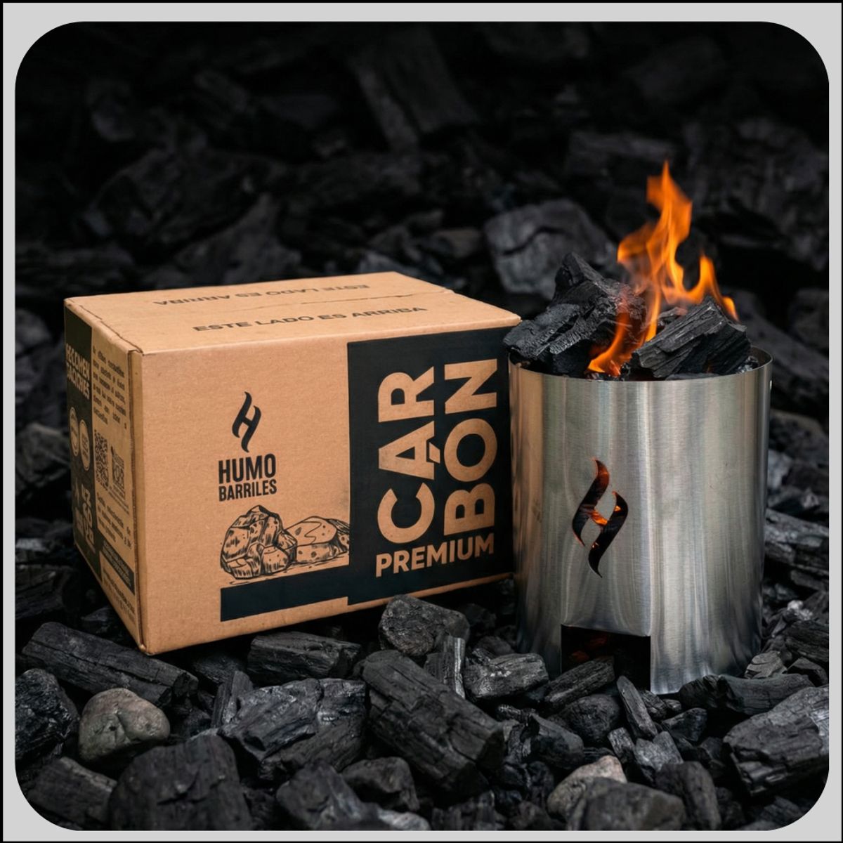HUMO BARRILES - Carbón Vegetal Premium 2 Kg Para Ahumador y Asador Parrilla – Humo Barriles